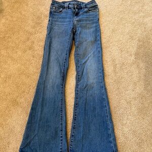 American Eagle size 000 low rise flared jeans